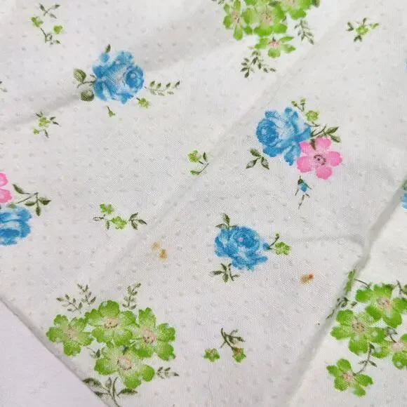 Vintage Handmade Dress Girls Size 6/7 Midi Maxi Floral Swiss Dot Boho - Picture 5 of 5